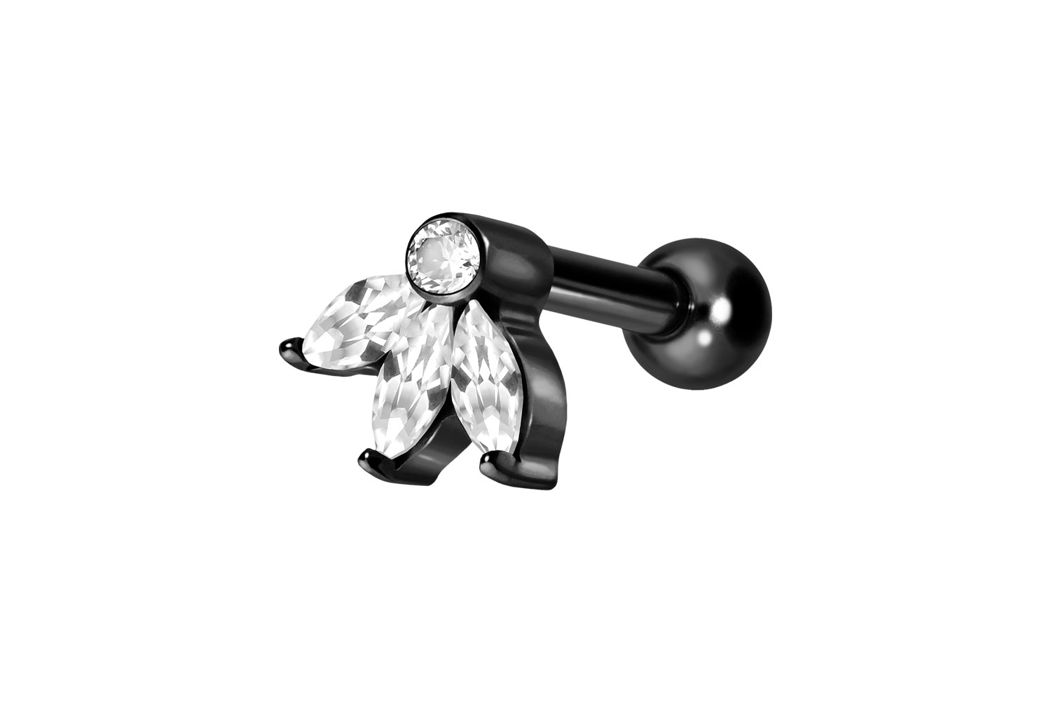 Titan Ohrpiercing mit Innengewinde LOTUSBLÜTE